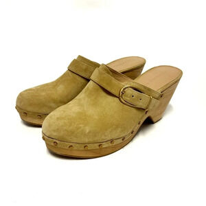NWOT Veronica Beard Hendrix Suede Clog - Boho Backless Heeled Clog